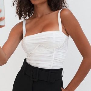 Aritzia Luxor Bustier Ruched Bodysuit Size 00